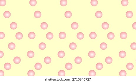 A pattern of pink spheres on a yellow background.