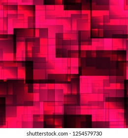 Pattern of pink tiles and squares with shadow and volume. For holiday paper and fabric.
