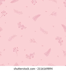 pattern in pink tones from plant leaves