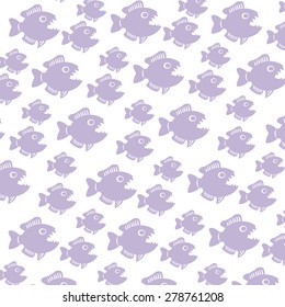 Pattern with piranhas of different sizes 