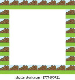 Pattern pixel art cute Mole background. Vector picture frame.