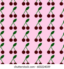a pattern with pixel cherries