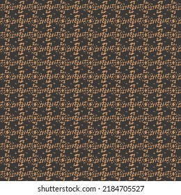 Muster mit Pixeln und schwarzen Mustern auf beigem Hintergrund. Decken oder Schal aus Wolle.