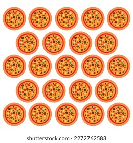 Pattern with pizza design vector