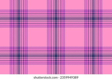 Pattern plaid check of seamless textile tartan with a texture fabric background vector in pink and blue colors.