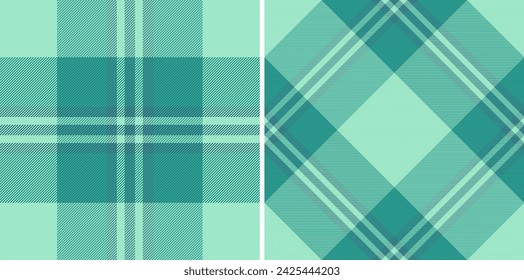 Pattern plaid check of vector seamless textile with a background fabric tartan texture set in cold colors.