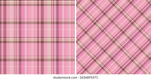 Pattern plaid fabric of seamless check vector with a tartan background textile texture. Set in skin colours. Colorful fashion choices for a vibrant look.
