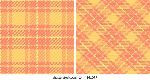 Pattern plaid fabric of tartan background vector with a textile check seamless texture. Set in warm colors for decorative pillows in bedroom .