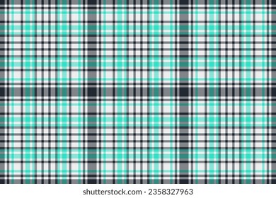 Tejidos de trama de tejido tartán sin soldadura con fondo vectorial de textura de verificación en colores blanco y oscuro.