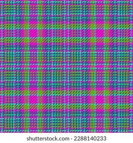 Tejido de trama. Vector de control textil. Textura sin fisuras del fondo tartán en colores turquesa y azul.