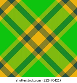 El patrón es impecable. Vector de tartán textil. Comprobación de fondo de textura de tela en colores verdes y brillantes.