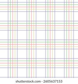 The pattern is a plaid or tartan design, featuring a grid of intersecting lines of varying colors. 