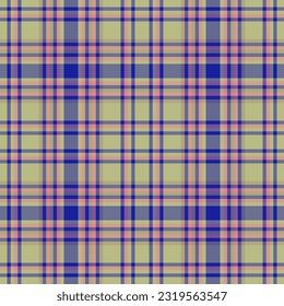 Pattern plaid vector of textile texture check with a fabric tartan background seamless in blue and pastel colors.