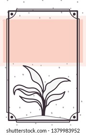 pattern plant with frame isolated icon