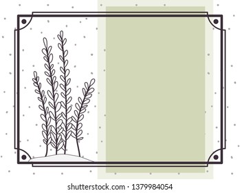 pattern plant with frame isolated icon