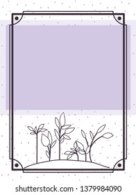pattern plant with frame isolated icon
