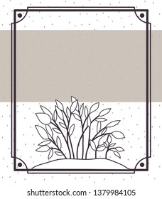 pattern plant with frame isolated icon
