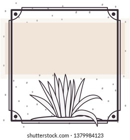 pattern plant with frame isolated icon
