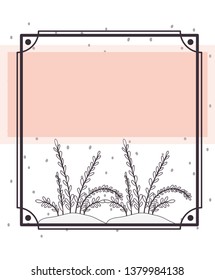 pattern plant with frame isolated icon