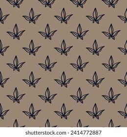 Pattern with plant leaves Doodle background Design for textile Decorative concept Natural drawing style Fashion print for clothes apparel greeting invitation card flyer poster banner cover paper ad
