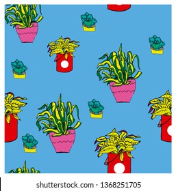 Pattern plant with pop art style. 