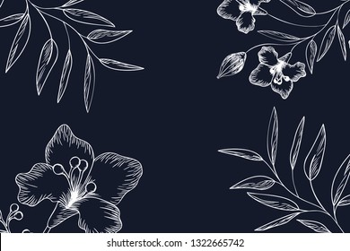 pattern plants and herbs isolated icon