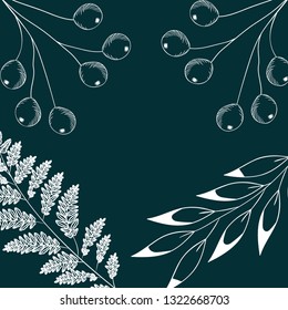 pattern plants and herbs isolated icon