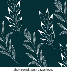 pattern plants and herbs isolated icon