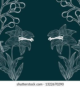 pattern plants and herbs isolated icon