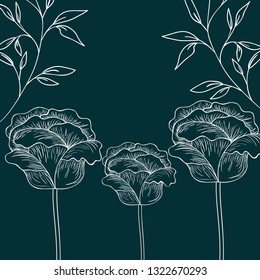 pattern plants and herbs isolated icon