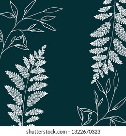 pattern plants and herbs isolated icon