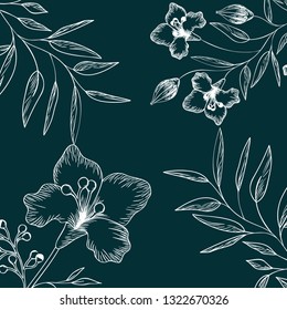 pattern plants and herbs isolated icon