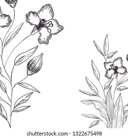 pattern plants and herbs isolated icon