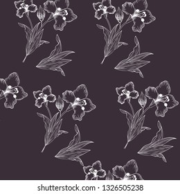 pattern plants and herbs isolated icon