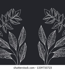 pattern plants and herbs isolated icon