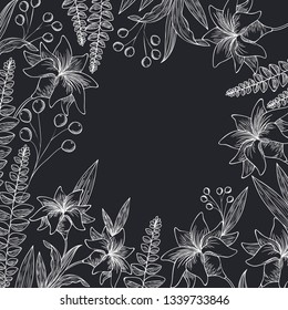 pattern plants and herbs isolated icon