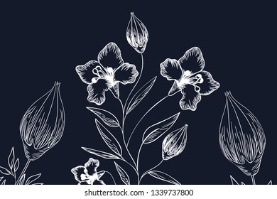 pattern plants and herbs isolated icon
