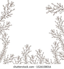 pattern plants and herbs isolated icon vector illustration desing