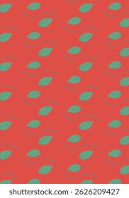 Pattern with plants and leaves on a bright background
