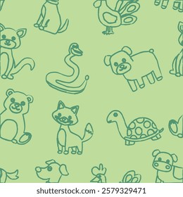 Pattern Playful Animal Character line