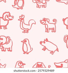 Pattern Playful Animal Character line