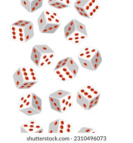 Pattern with playing dice. Game craps image. Casino and betting illustration.
