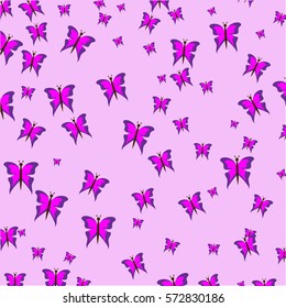 pattern of the plurality of flying pink butterflies. pink background