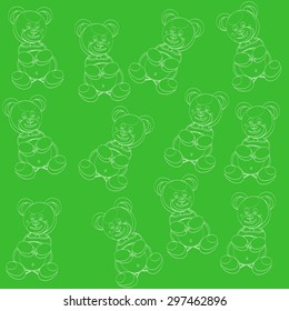 Pattern with plush bears