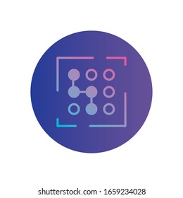 pattern, points circuit gradient style icon design, futuristic virtual technology modern innovation digital entertainment tech and simulation theme Vector illustration