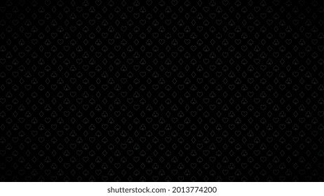 Pattern Poker and Casino. Outline Poker card suits on black background. Vector illustration.