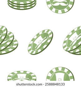 pattern with poker greens with a variety of leprechaun hat print chips for a variety of holiday designs