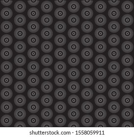Pattern polar of line vector. Design lotus white on black background. Design print for illustration, texture, textile, wallpaper, background. Set 1