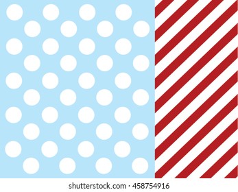 pattern Polka Dot, Diagonal Stripe Patterns in  red, 