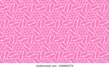 Pattern with polygonal geometric elements. Vector Seamless illustration. Template for wallpaper, interior design, decoration, scrapbooking page